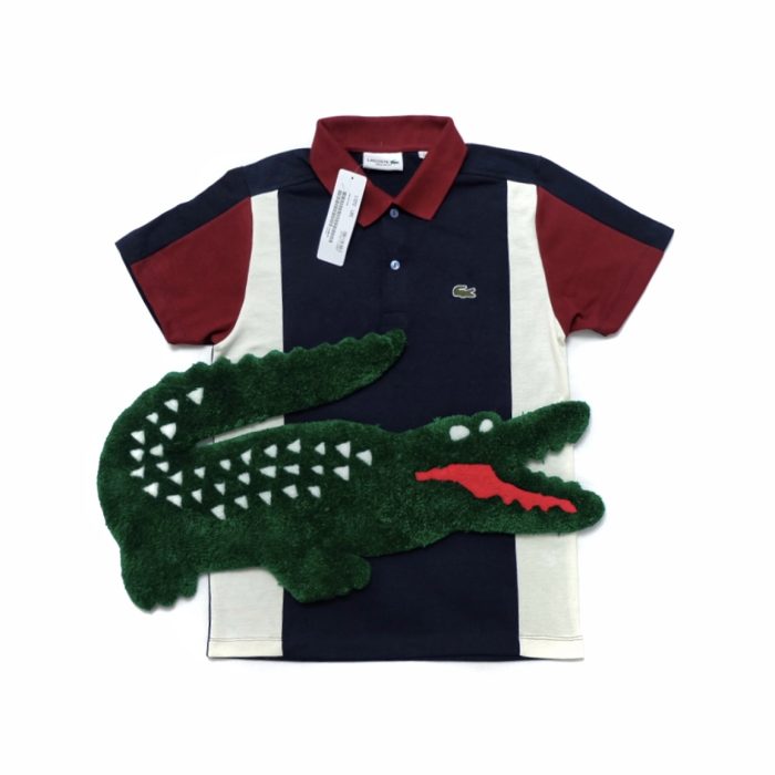Vertical Tri Color Block Polo Shirt - Navy Blue